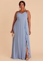 Birdy Grey Theresa Dress in Chiffon Dusty Blue V-Neck Bridesmaid Dress - thumbnail - 4