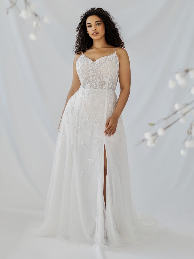 Alexandra Grecco A-line embroidered tulle wedding dress
