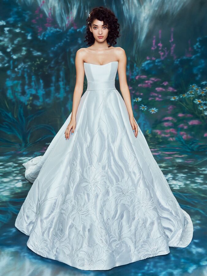 Ines Di Santo sleek strapless ball gown