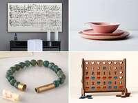 Collage of four 35th anniversary gift ideas