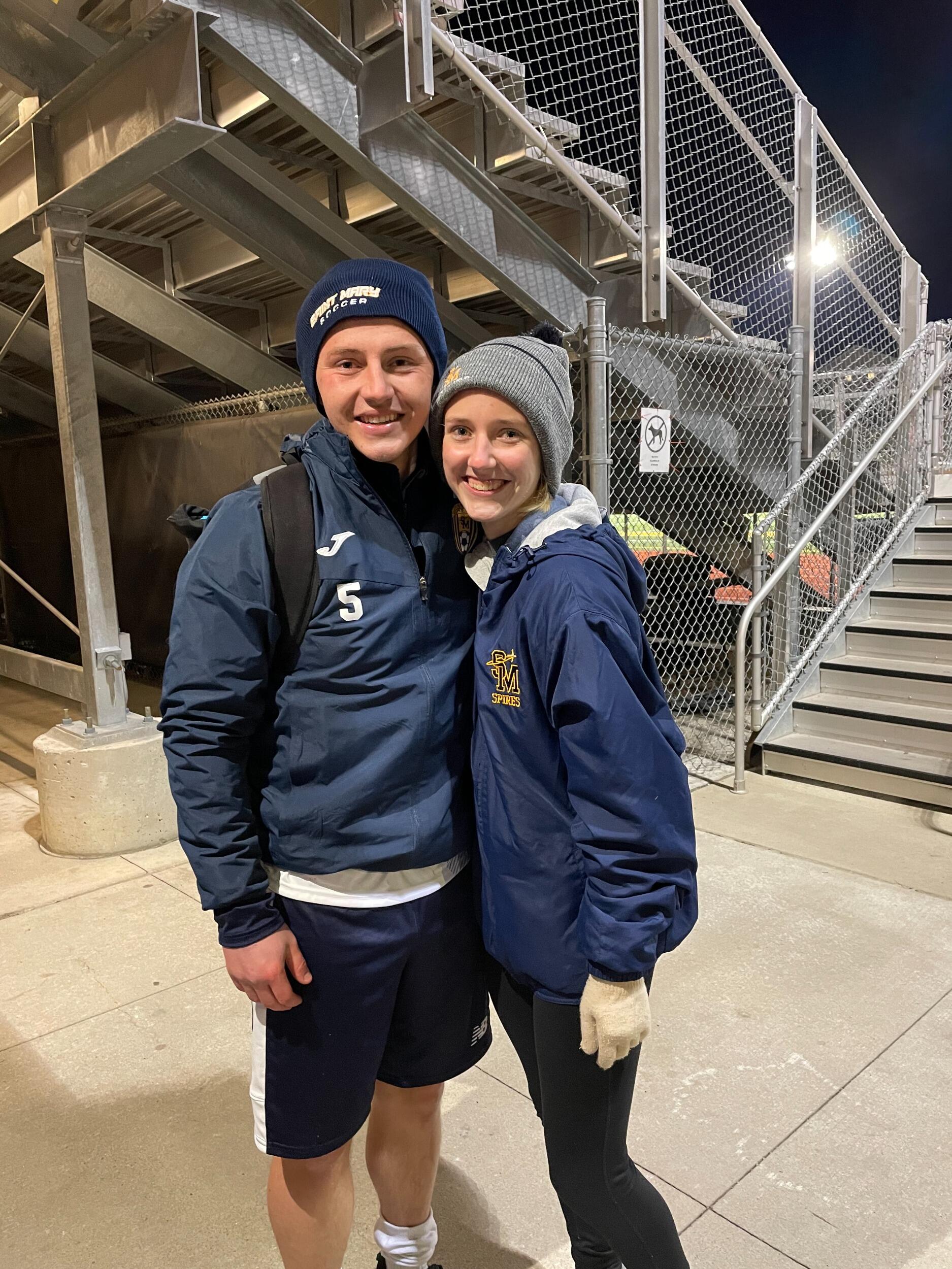 We met in college at The University of Saint Mary where Dennis played soccer and Karisa ran track. 
