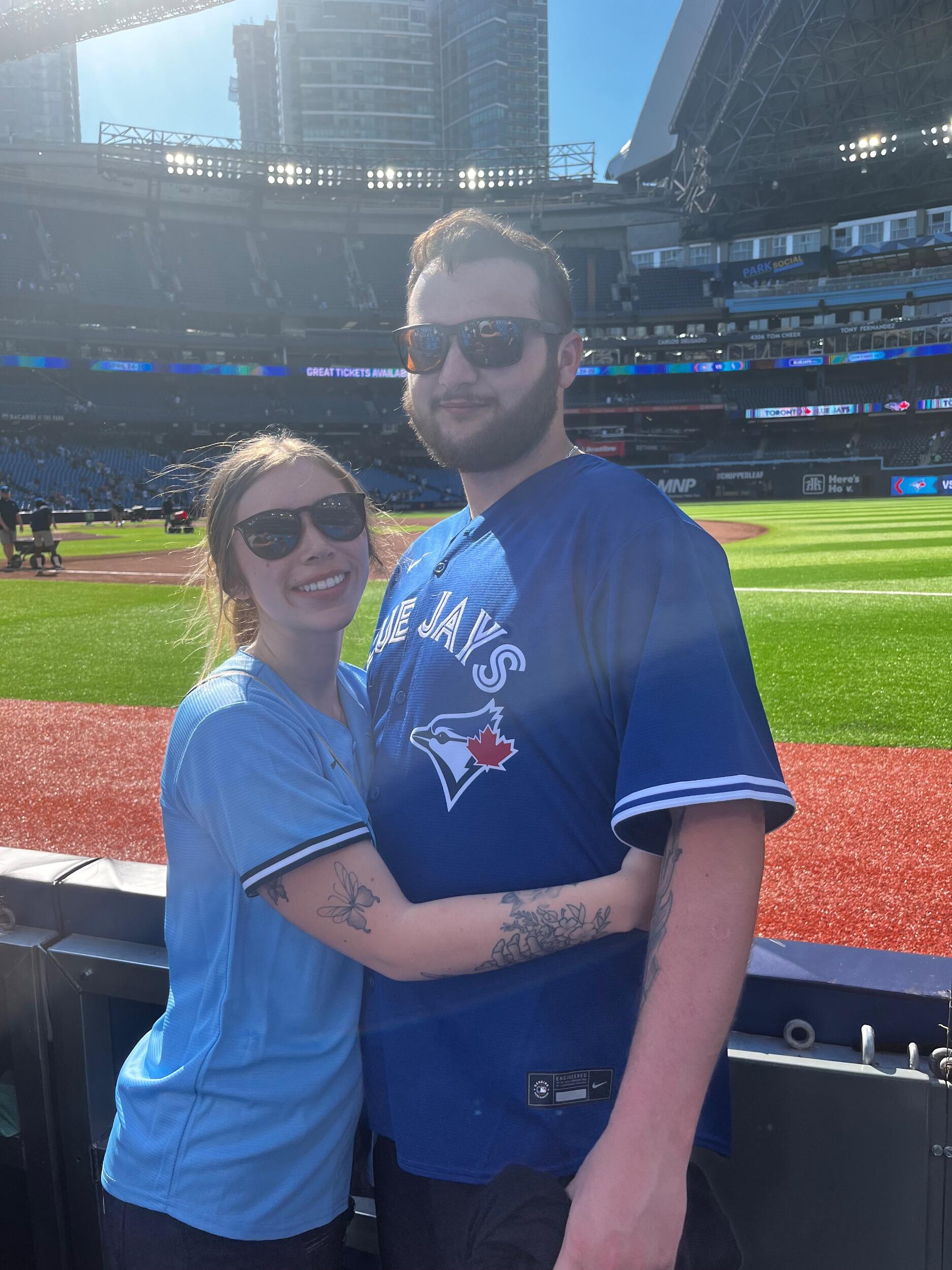 We went to our first Blue Jays game together, joined by Ethan’s sister Meghan.