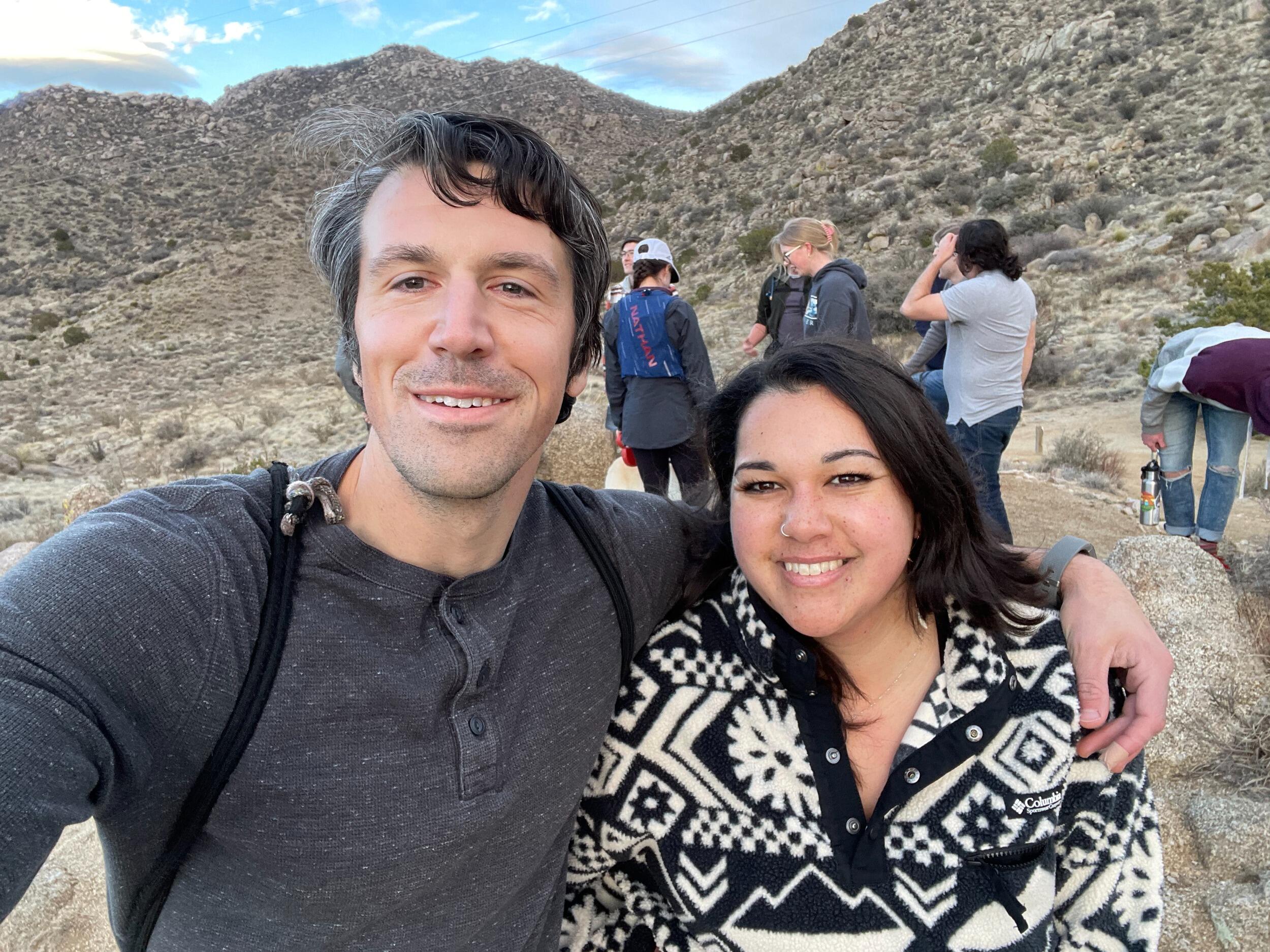 Finally, our first picture together (we kept forgetting to take one)
A date we went on with a local hiking group in the foothills.