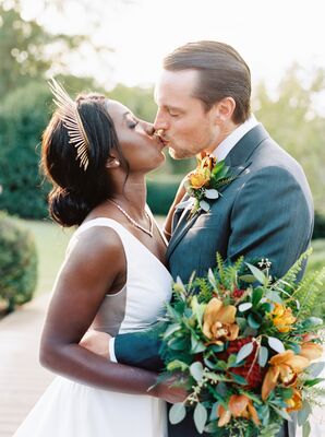 Couple Kissing at Ballantyne Country Club Wedding in Charlotte, North Carolina
