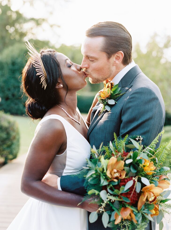Couple Kissing at Ballantyne Country Club Wedding in Charlotte, North Carolina