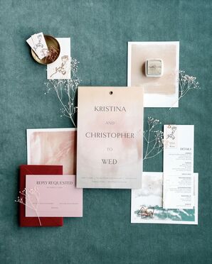 Modern, Artistic Custom Invitation Suite for a Museum Wedding