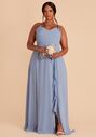 Birdy Grey Theresa Dress in Chiffon Dusty Blue V-Neck Bridesmaid Dress - thumbnail - 5