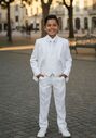 Little Tuxedos "Mason" Kids White Suit (5-Piece Set) Flower Girl Dress and Ring Bearer Outfit - thumbnail - 1