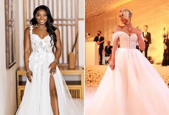 Simone Biles' wedding dress; Paris Hilton's first dance dress