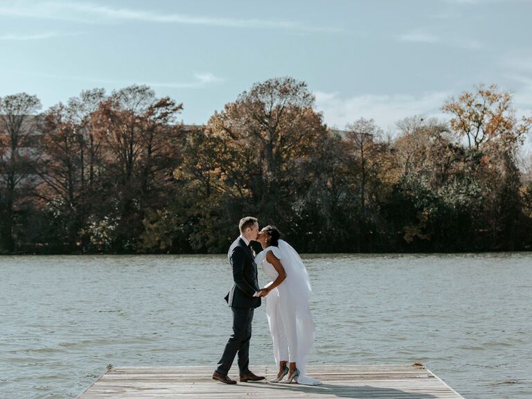 Couple at elopement ceremony