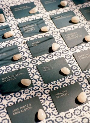 Modern Escort Cards for Wedding at Timber Cove Resort in Jenner, California