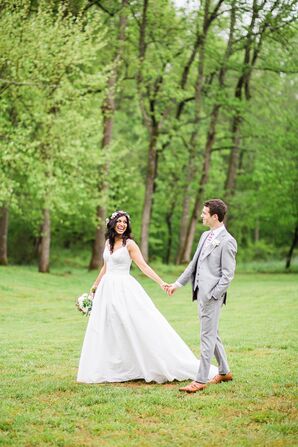 David's Bridal Cotton A-Line Wedding Dress