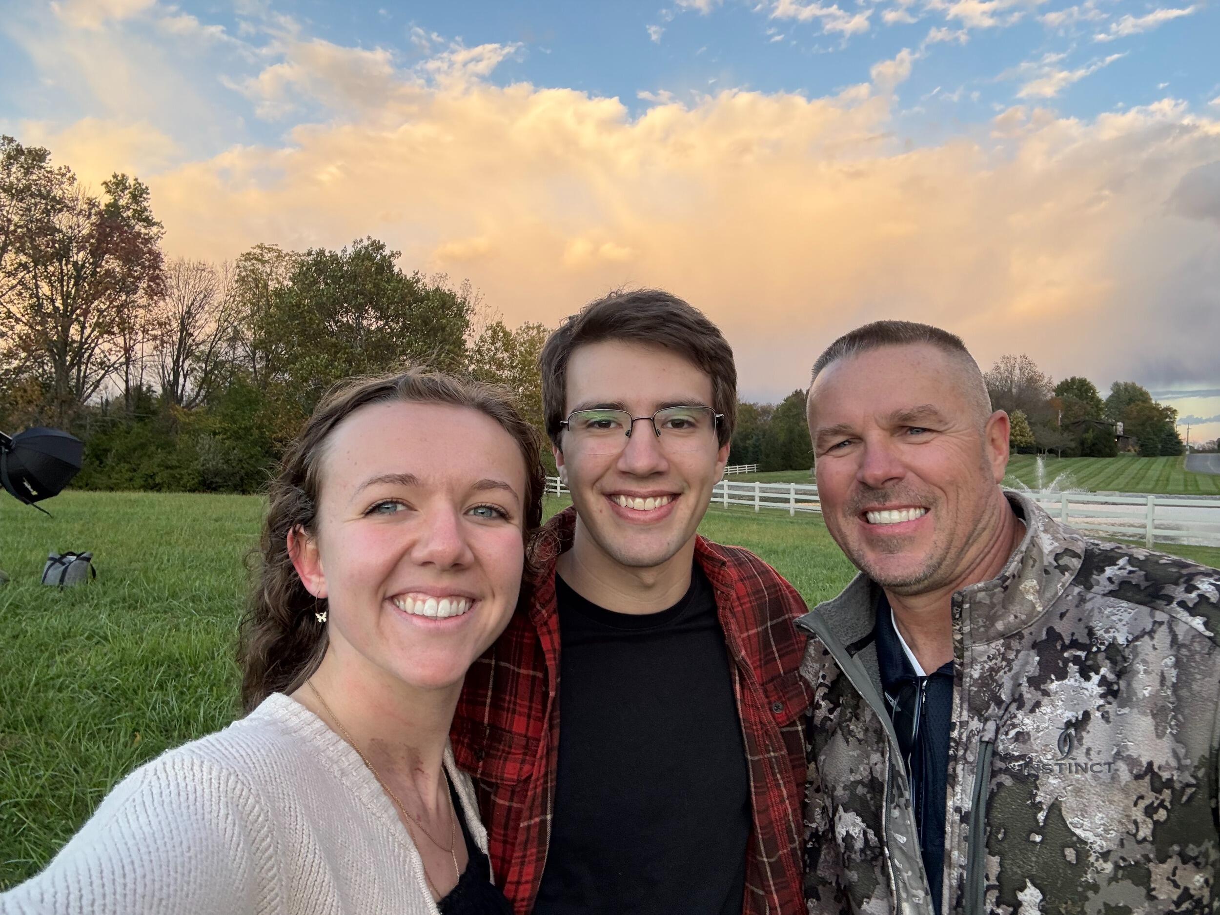 Clara's Dad, Chris, took their engagement photos at the wedding venue. The Lord blessed them with a rainbow and beautiful sky! :)
