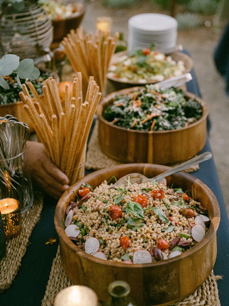 Custom food stations for a personalized wedding reception. 