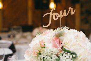 Table Number Stakes in Floral Centerpieces
