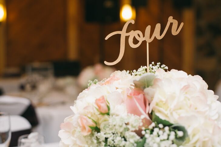 Table Number Stakes in Floral Centerpieces