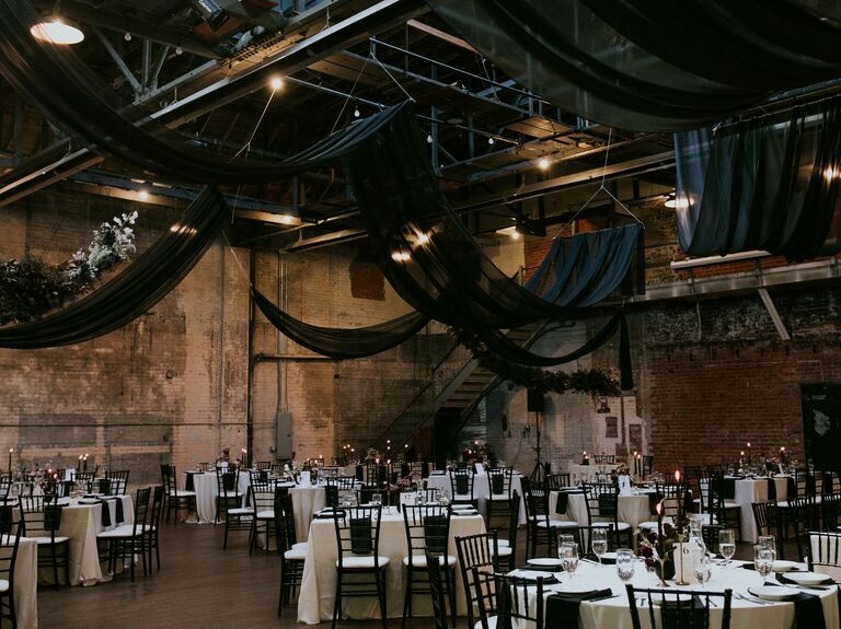 Black ceiling drapes for the perfect gothic ambiance