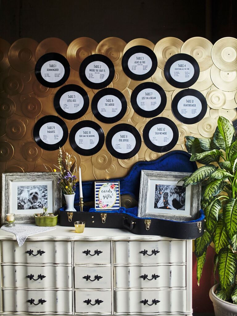 Music record wedding seating chart.