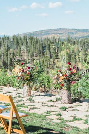 Floral Ceremony Decorations for Mountain Wedding