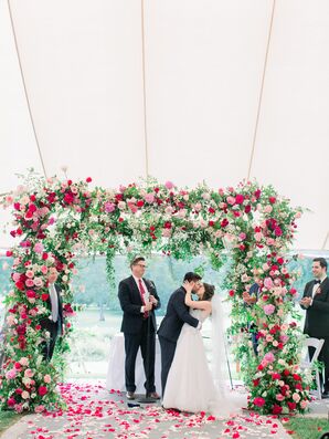 Chuppah Covered with Roses at Wedding Ceremony