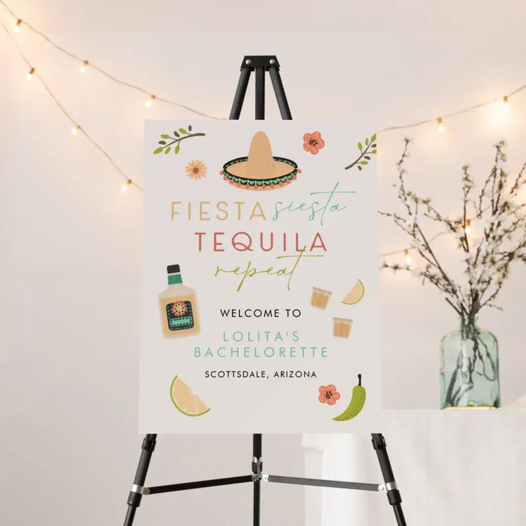 Custom fiesta sign for a bachelorette party. 