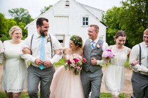 Casual Gray and White Wedding Party Attire