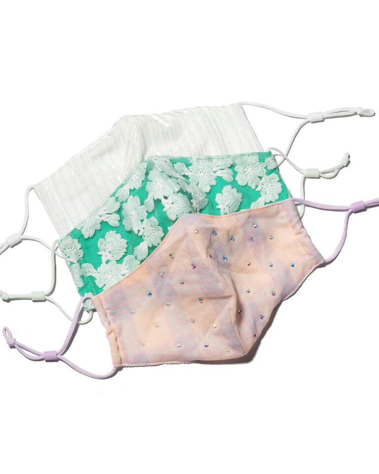 pastel wedding masks for women 3-pack lele sadoughi reusable masks