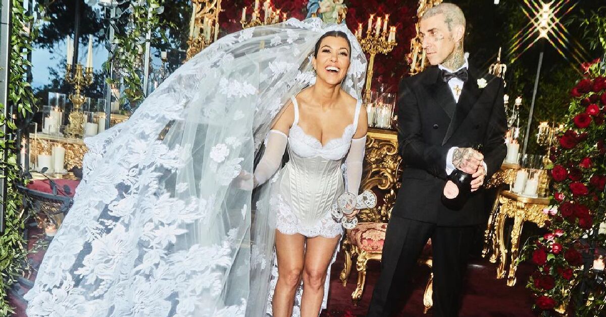 With her floral dress, Kylie Jenner found the perfect wedding guest outfit  for Kourtney Kardashian and Travis Barker's wedding