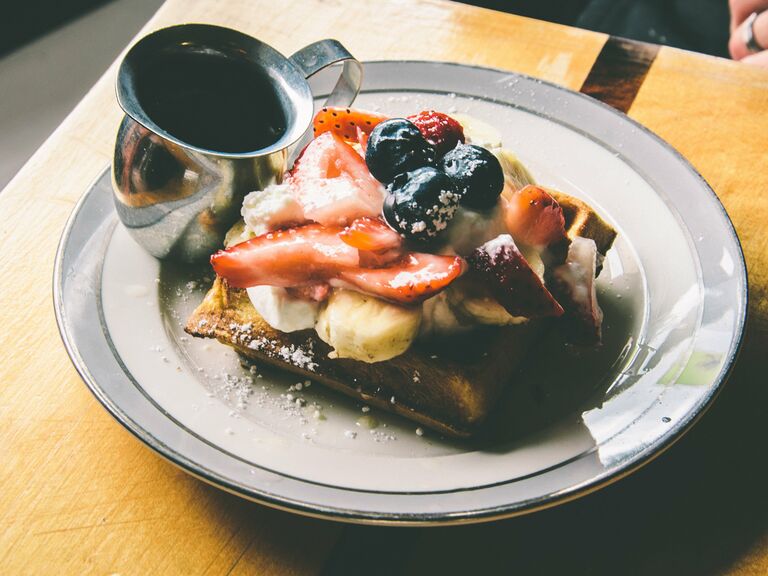 wedding menu waffle with fruit