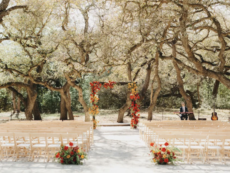 Outdoor rustic ceremony space at The Addison Grove wedding venue in Austin, Texas