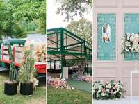collage of 2023 wedding decor trends