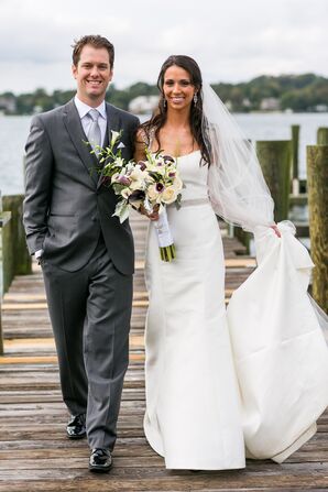 Amsale Fit and Flare Wedding Dress