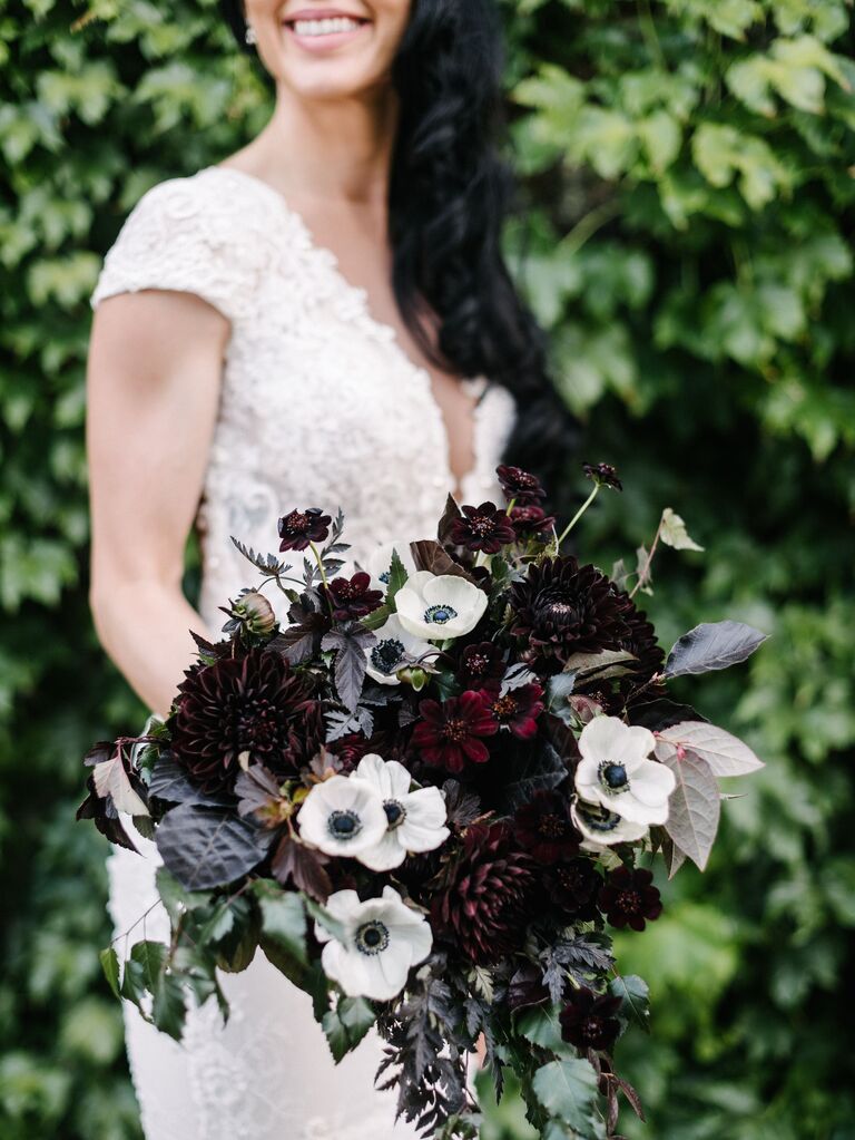 White Anemone Bouquet for your moody wedding