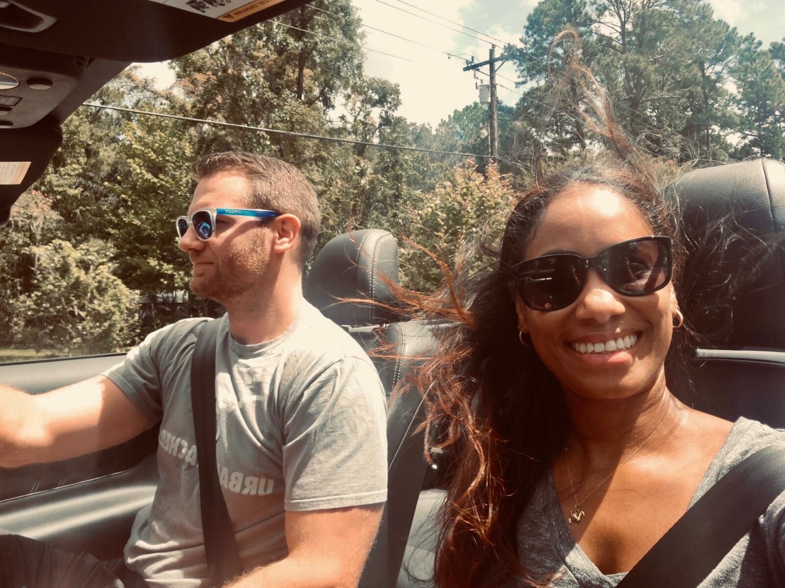 Picture of Wind in our hair, Don't care - Its our first vacation!