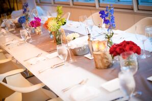 Colorful Flowers on Modern Chicago Dining Table