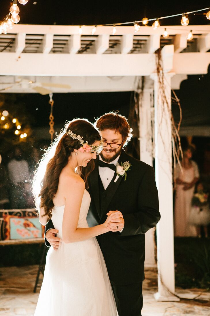 "We wanted our wedding to be much like us—personal, laid back, uniquely elegant, but with a causal-meets-bohemian feel," says Meg. "We both love coffee houses so we had a coffee bar at our wedding and we continued that theme throughout the reception."