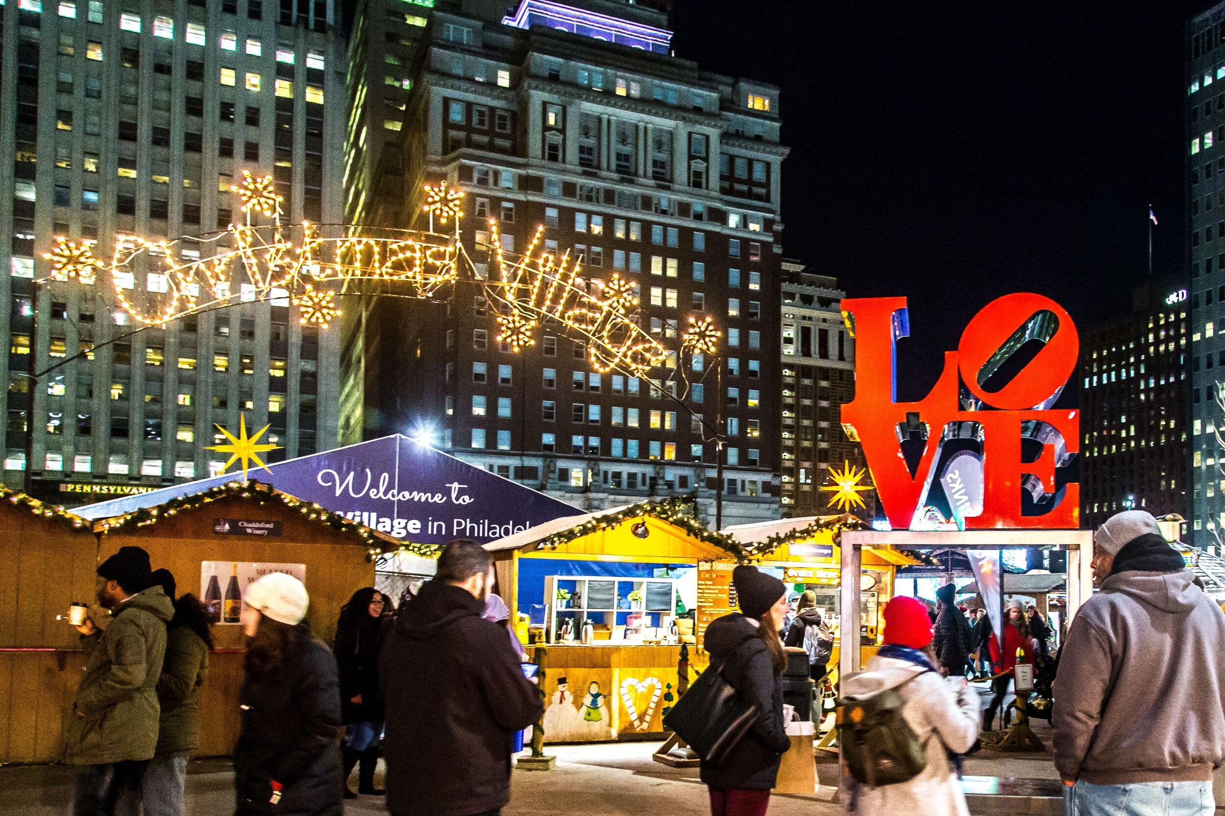 Picture of Christmas Village in Philadelphia (LOVE Park)