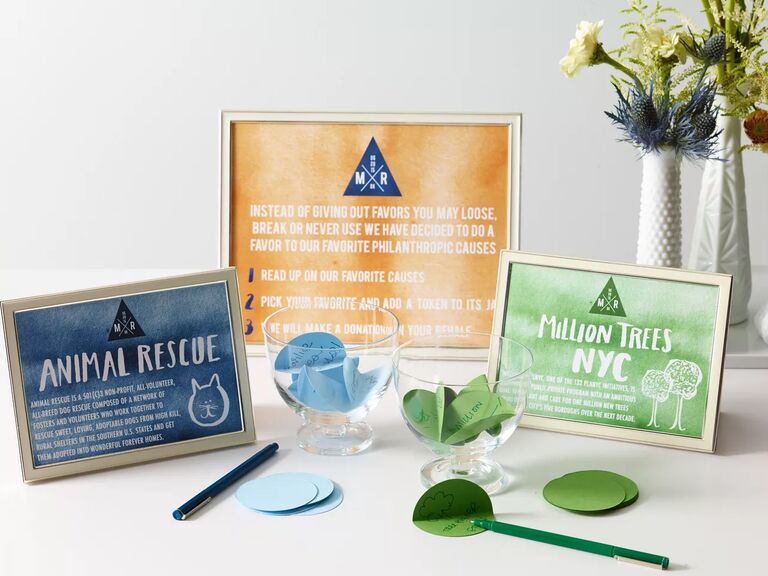 charitable wedding favors