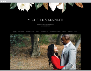 Painted Magnolia with Black Background Design