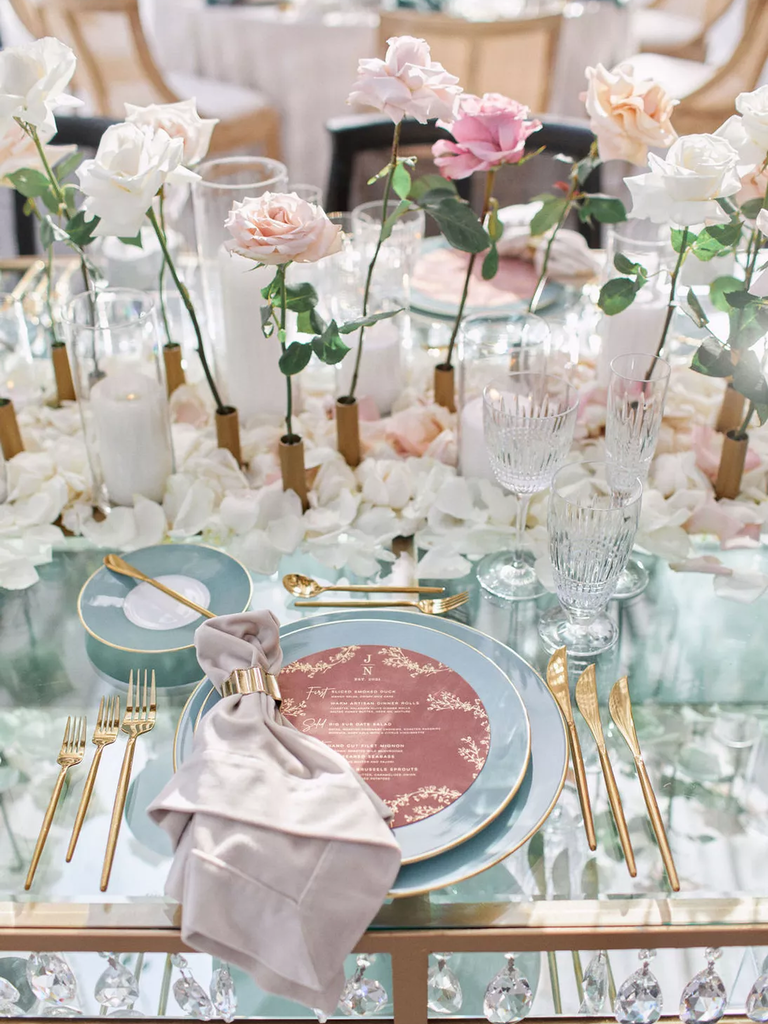 Individual rose centerpieces for your Beauty and the Beast wedding