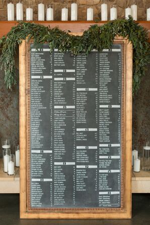Alphabetical Chalkboard Seating Chart