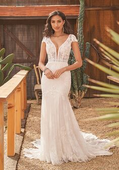 Lillian West 66255 Fit-and-Flare Wedding Dress