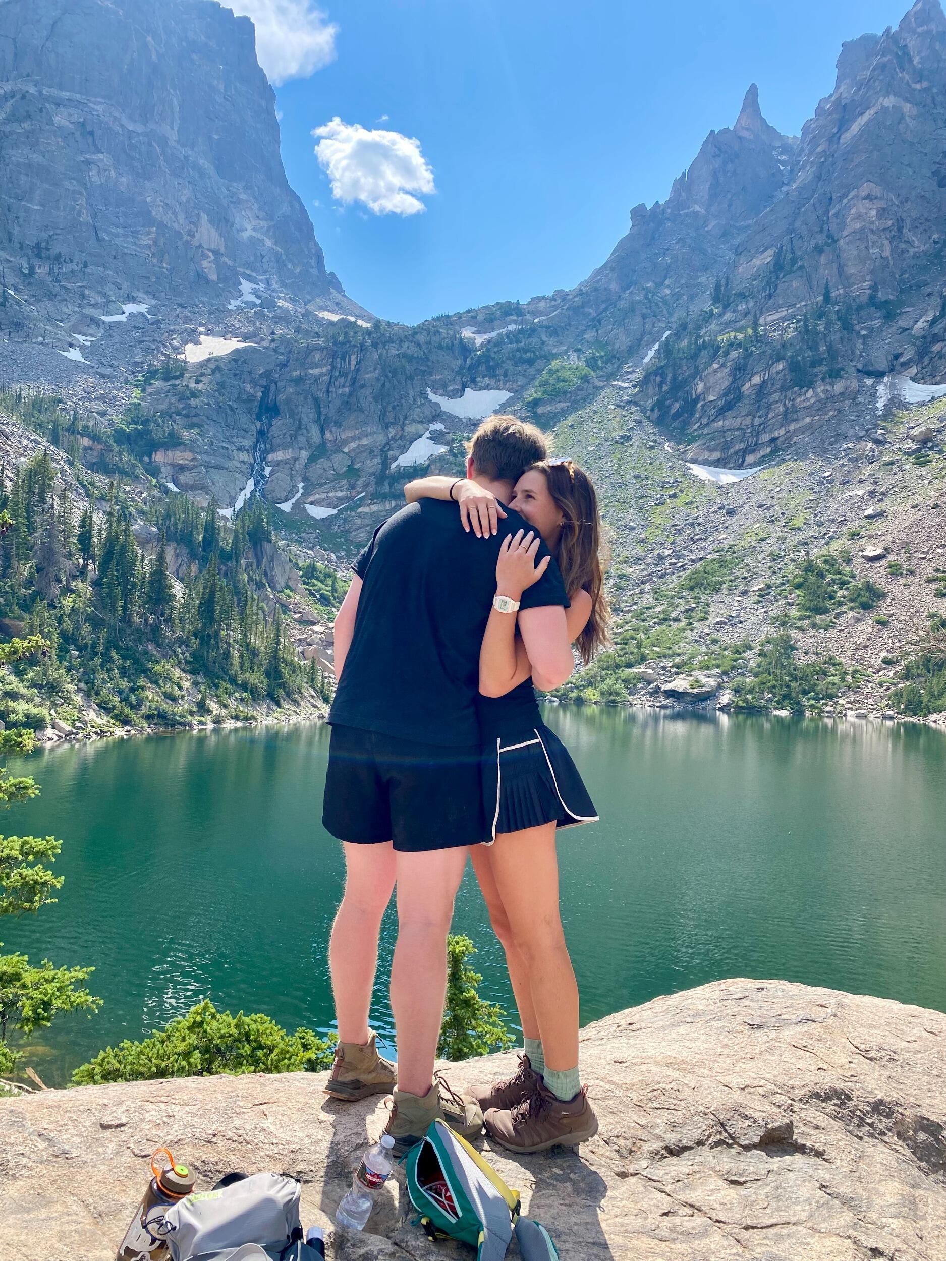This moment was an important piece of our story. Jack convinced me to hike a fourteener with him in Colorado, and for some reason, I agreed. We got stuck at the summit during a storm, and our situation quickly became perilous. This experience made us truly realize that we can not live without each other!