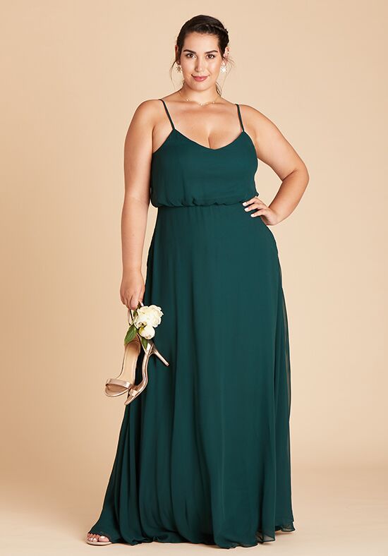 Birdy Grey Gwennie Dress Curve in Emerald V-Neck Bridesmaid Dress - 1