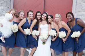 Short Mixed Navy Blue Bridesmaid Dresses