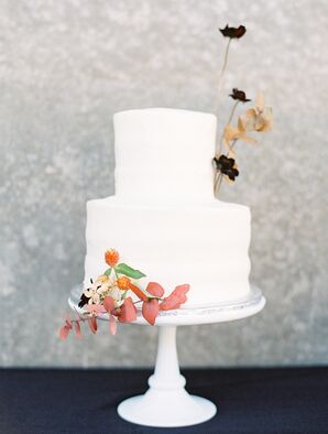 Simple Two-Tier Wedding Cake at the Modern Art Museum of Fort Worth in Texas