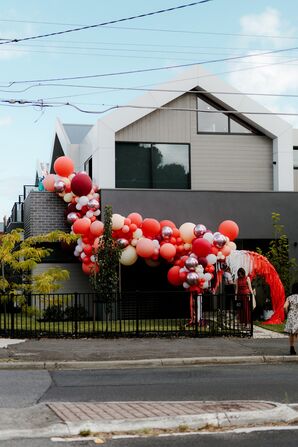 Balloon Installation Outside Venue at Wedding in Australia