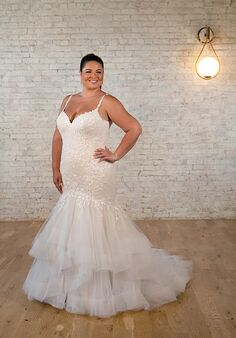 Stella York 7589 plus Fit-and-Flare Wedding Dress