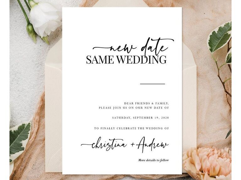 Wedding Postponement Card Etsy