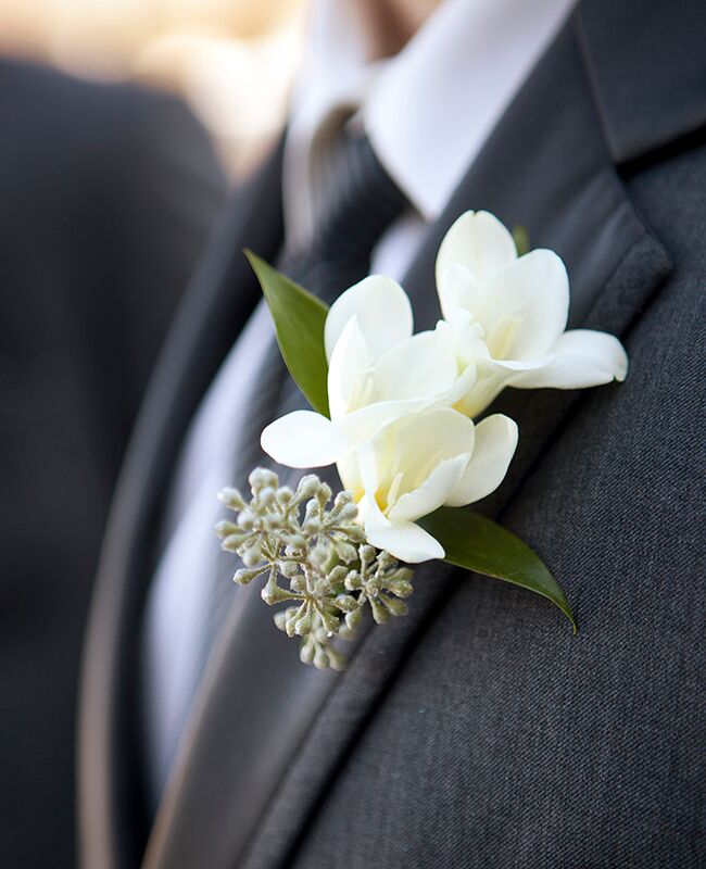 eucalyptus seed boutonniere |<img class=